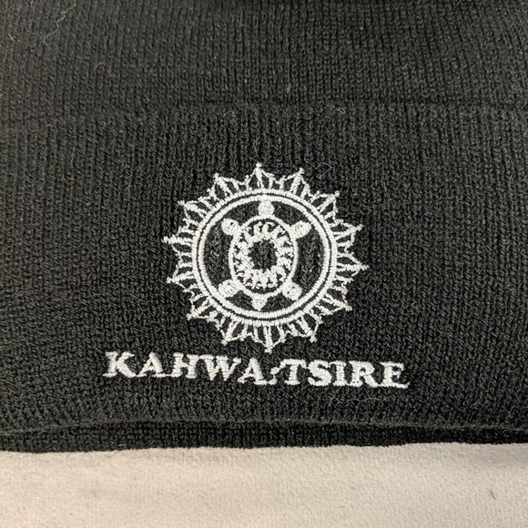 NEW NWT Kahwa:Twire 3M Thinsulate Beanie Touque Hat Black Native American - Picture 2 of 5